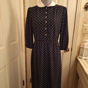 Vintage Bobby's Girl Polka Dot Dress, Black and White. Size 14